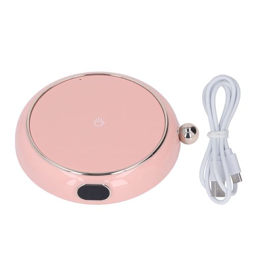 Chauffe-tasse a cafe, controle de temperature a 3 niveaux, resistant aux eclaboussures, arret intelligent, chauffage rapide, rose