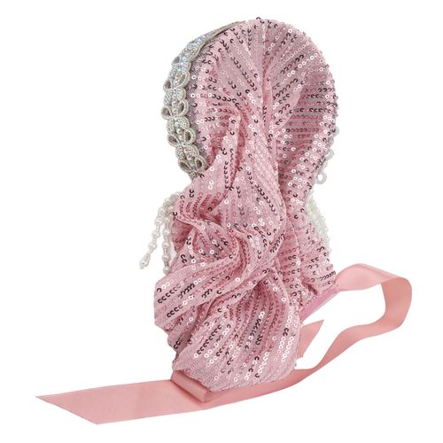 Hijab Pour Femme, Elegant, Elastique, Souple, Doux, Soyeux, Chaud, Strass, Noud, Bandeau Musulman, Chapeau, Foulard, Rose