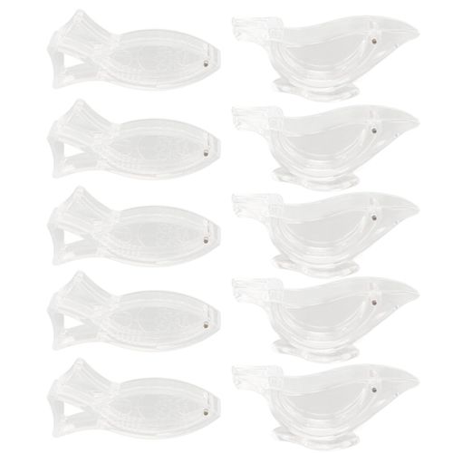 Lot De 10 Presse-Citron Manuels Transparents Et Surs En Acrylique, En Forme De Poisson Et D'oiseau, Pour La Cuisine A Domicile