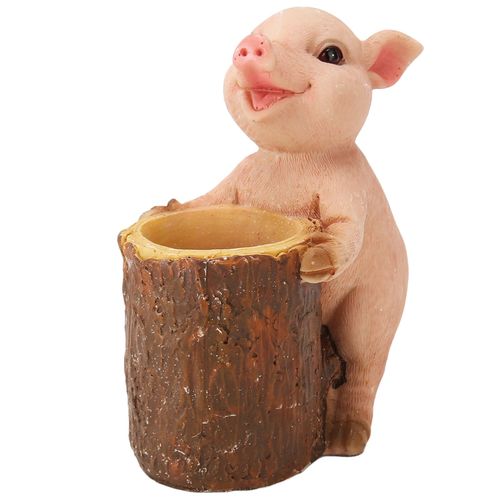 Statue de cochon en resine, mignonne, vive, innovante, peinte a la main, pour maison, voiture, jardin exterieur