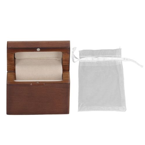 Boite A Bagues En Noyer Avec Incrustations En Polaire, Style Retro, Finition Mate, Pour Bagues De Mariage, Collection De Bijoux, Demande En Mariage
