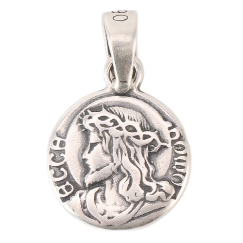 Pendentif Couronne D'epines De Jesus, Fabrique A La Main En Argent 925, Traitement Vintage, Pendentif Jesus, Bijoux Religieux