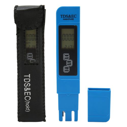 Testeur d'eau TDS EC 3 touches, retroeclairage, facile a lire, numerique, pour aquarium, puits, bleu