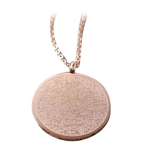 Collier Pendentif Rond Saint En Acier Inoxydable, Couleur Resistante, Beau Motif Exquis, Collier Pour Bijoux, Rose, Taille Unique