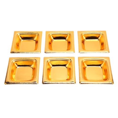 Lot de 6 bols a sauce empilables en acier inoxydable, style retro dore, pour condiments, sauces, salades, desserts, gateaux, bonbons