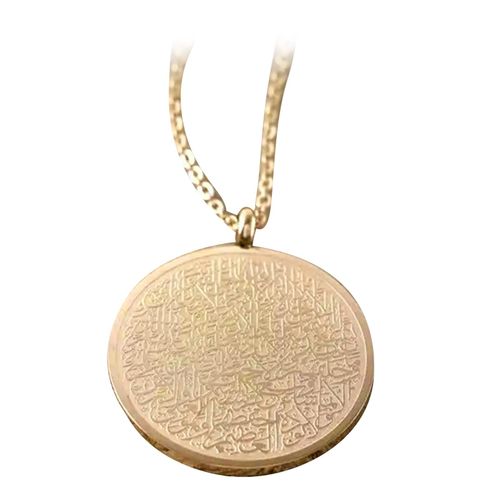 Collier Pendentif Rond Saint En Acier Inoxydable, Grand Teint, Beau Motif Exquis, Pour Bijoux, Or, Taille Unique