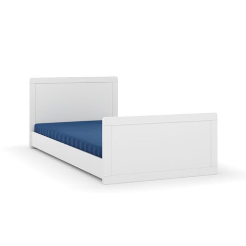 Pack Lit Évolutif Avec Matelas Bois Massif Blanc 90x190 Cm