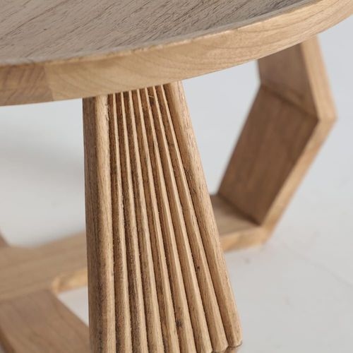 Table Basse En Bois De Mindi Marron Naturel En 77x77x40 Cm