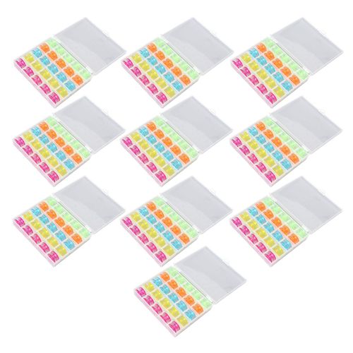 Lot de 10 bobines de machine a coudre en plastique colore, 25 compartiments, accessoires de couture pour la maison, avec boite de rangement transparente