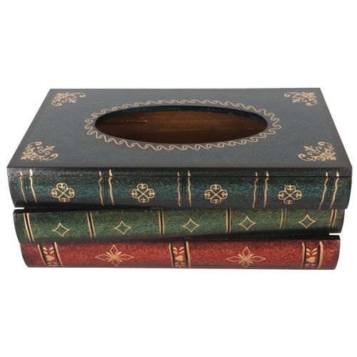 Boite a mouchoirs rectangulaire antique avec couvercle, pour salle de bain, salon, bureau, voiture, vert noiratre