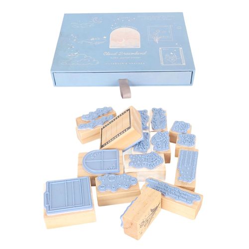 Tampon en caoutchouc en bois, ensemble de tampons decoratifs delicats en bois pour l'artisanat, le journal, le scrapbooking, le planificateur, la fabrication de cartes, type 1