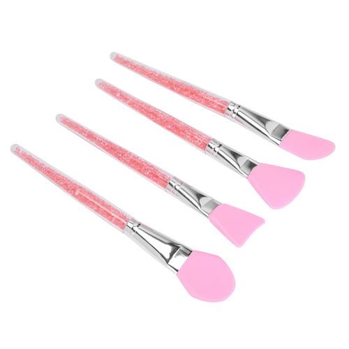 Lot De 4 Pinceaux En Silicone Pour Nail Art, Portables, Pour Maquillage, Masque Facial, Outil De Melange, Rose 
