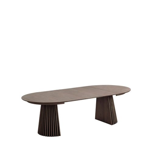 Table À Manger Extensible 4 À 10 Personnes 120-240x120cm - Bois Foncé