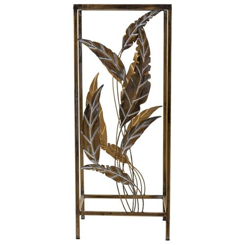 Table D'angle En Métal Doré 28x28x69h
