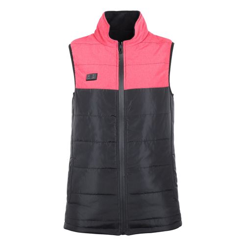Fba Se Specialise Dans Le Gilet Chauffant Usb Intelligent Double Controle Gilet Chauffant Femme Coton Veste Rembourree Col Montant Moyen Age Et Personnes Agees Gilet Chauffant Electrique Style Assorti De Couleur (Noir Rouge) (S)