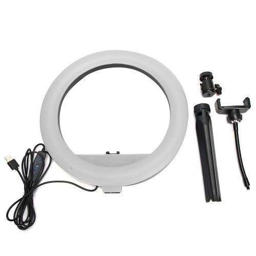 Lampe Led De Diffusion En Direct 30 Cm, 3 Couleurs, Luminosite Reglable, Eclairage De Remplissage Pour Selfie 