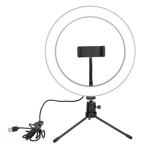 Anneau lumineux LED a intensite variable pour studio photo, diffusion en direct, selfie, maquillage
