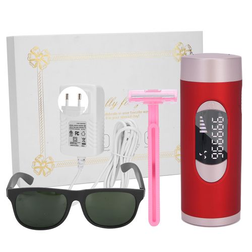 Epilateur Laser Indolore Pour Tout Le Corps, 5 Vitesses, Prise 110-240 Veu, Rouge