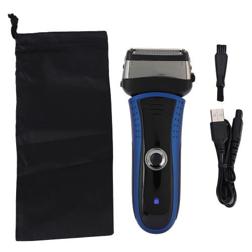 Rasoir Electrique A Barbe Rscw-7800, Rechargeable Par Usb, Etanche, Ecran Led, Bleu