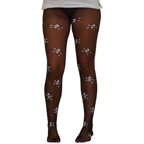 Collant Enfant Noir Avec Têtes De Mort - Idéal Pour Halloween Et Soirées Déguisées