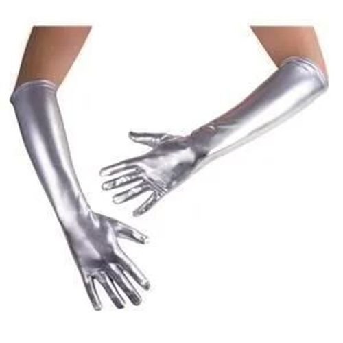 Gants Longs Brillants - Ptit Clown - 45cm - Argent - Femme