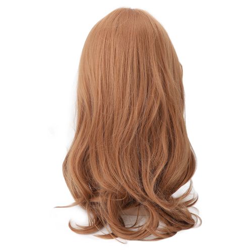 Perruque Longue Ondulee En Fibre Synthetique Haute Temperature Pour Femme, Perruque De Cosplay Avec Frange Pour Fete D'halloween