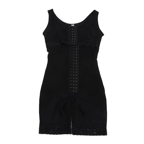 Corset Amincissant A Crochets Pour Femme, Ouvert A L'entrejambe, Rehausseur De Fesses, Noir, Taille L