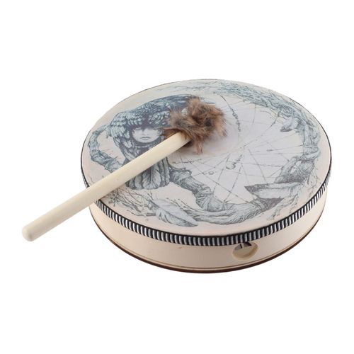 Tambour Chamanique Avec Baguette De Tambour, Outil De Guerison Pour Basses Profondes, Decoration