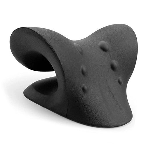 Oreiller De Traction Cervicale, Relaxation Des Epaules, Reduction De La Douleur, Massage Des Points D'acupuncture En Silicone, Civiere De Cou Portable, Noir 