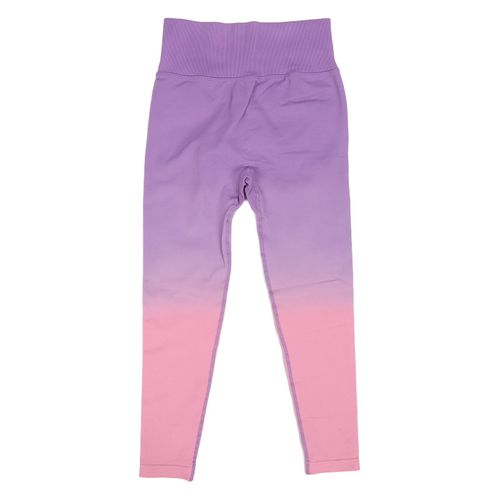Pantalon De Yoga Sans Coutures, Legging Taille Haute A Sechage Rapide, Degrade Violet/Rose, Pour Femmes Et Filles