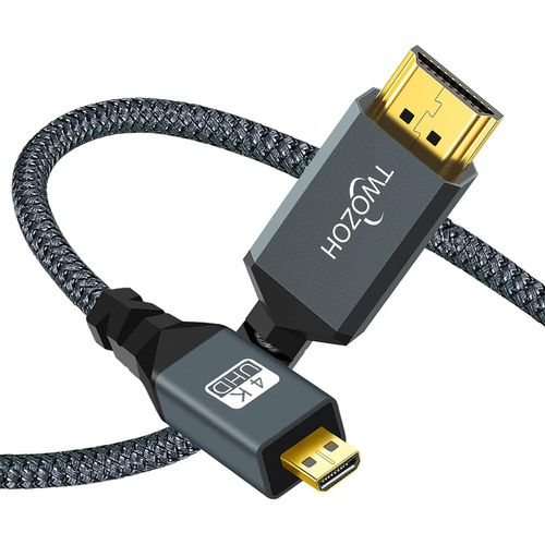 Câble Micro Hdmi Vers Hdmi 3M, Nylon Tressé Câble Hdmi A Vers Micro Hdmi D, Supporte 3D 4K/60Hz 2.0 1080P[BLE7110644]
