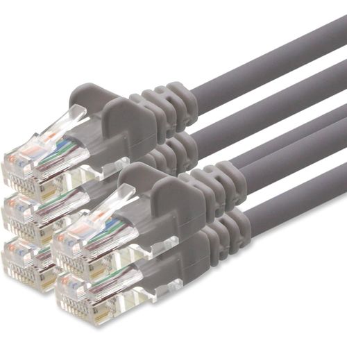 1Attack Câble Patch Réseau Cat5 Utp Avec 2X Jeu De Fiches Rj45 Gris 5 Pièces - 0,25 M[BLE7110685]