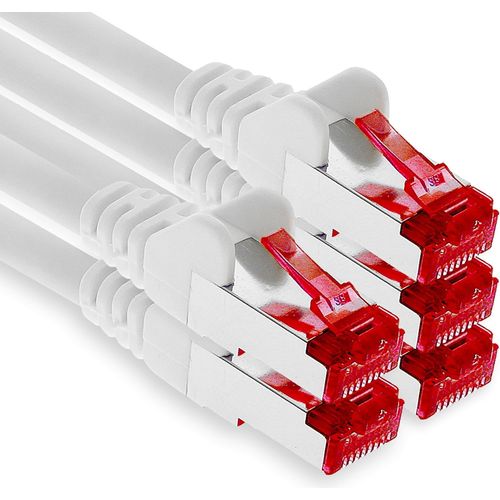 7,5 M Câble Patch Cat6 S/Ftp Blindage Pimf Câble Réseau Cat.6 Rj45 Câble Ethernet Routeur Lan Dsl Commutateur Modem Panneau De Brassage - Blanc - 5 Pièces[BLE7110424]