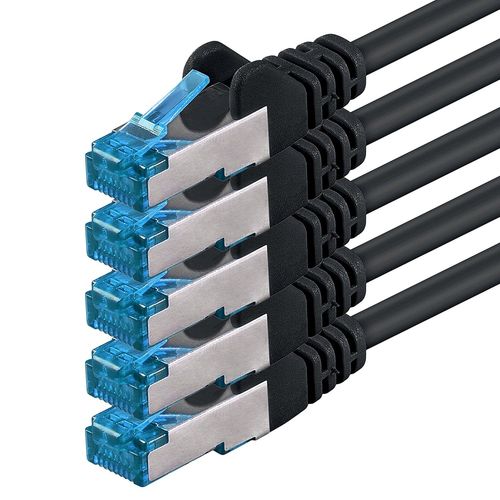 Câble Réseau Ethernet Gigabit Lan Cat.6A Cat6 Cat6A 1 M, Câble Patch Rj45 10 Gb/S Sftp Pimf Vert - 5 Pièces[BLE7110950]