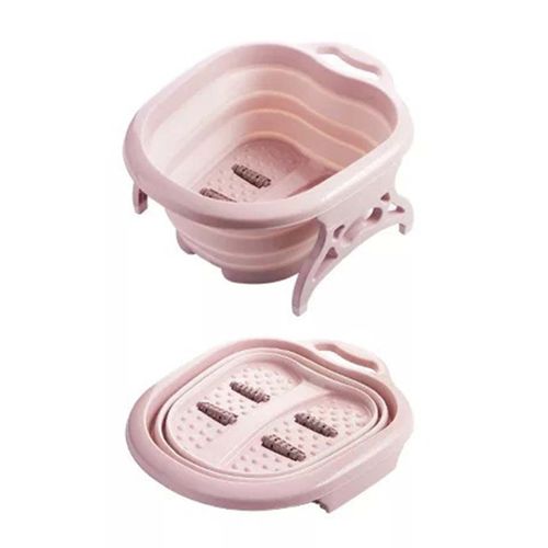 Baignoire Pliable En Polypropylene Et Pet, Portable, Avec 4 Rouleaux De Massage, Ideale Pour La Maison Ou Les Voyages, Rose