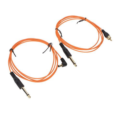 Lot de 2 cables RCA pour tatouage, 1,8 m, diametre exterieur 2,2 mm, courant stable, forte conductivite, orange