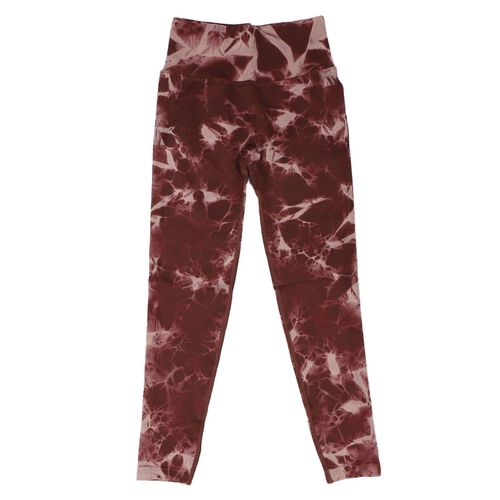 Leggings D'entrainement Taille Haute Sans Coutures Pour Femmes, Pantalon De Yoga Respirant, Effet Tie-Dye, Effet Liftant, Marron Fonce, Taille M