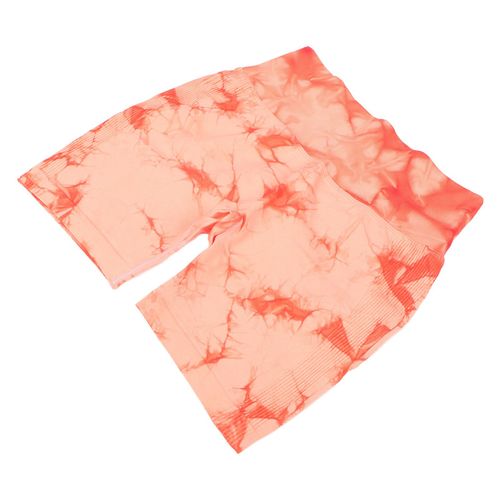 Short De Yoga Taille Haute Pour Femme, Sechage Rapide, Effet Tie-Dye, Orange, Rose, Taille S