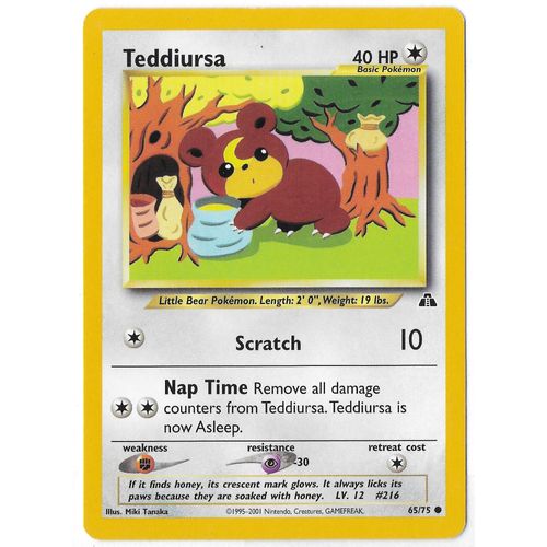 Teddiursa 65/75 - 40 Hp- Neo Discovery - Wizards - Carte Anglaise