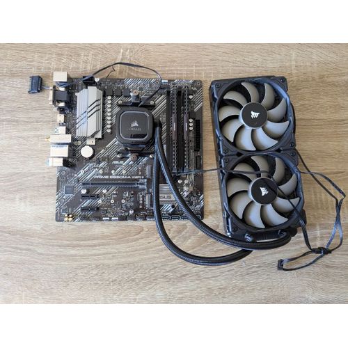 Carte mère ASUS PRIME B550M-A (WI-FI) + Processeur AMD Ryzen 5 5500 (3.6GHz - 4.2GHz) + Ventirad + Watercooling CORSAIR Hydro H100X