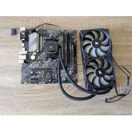 Carte mère ASUS PRIME B550M-A (WI-FI) + Processeur AMD Ryzen 5 5500 (3.6GHz - 4.2GHz) + Ventirad + Watercooling CORSAIR Hydro H100X