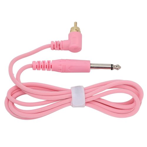 Cable de machine a tatouer en silicone a forte conductivite, 2 m de long, interface RCA, rose