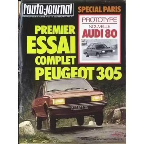 Auto Journal 22 De 1977 Ferrari 308 Gtb,Porsche 928,Mercedes 450 Slc,Peugeot 305 Sr,Toyota Carina,Autobianchi A112,Fiat 126 Personal,Rac