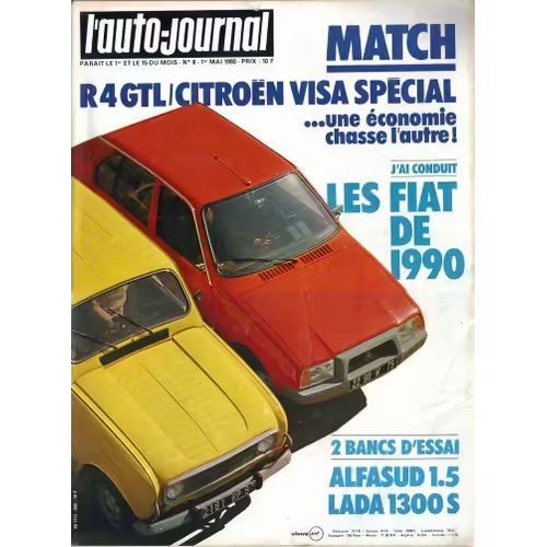 Auto Journal 8 De 1980 ,Citroen Visa Special,Renault 4 Gtl,Alfa Romeo Alfasud 1.5,Lada 1300s,Adria 410t Evasion,Safari)