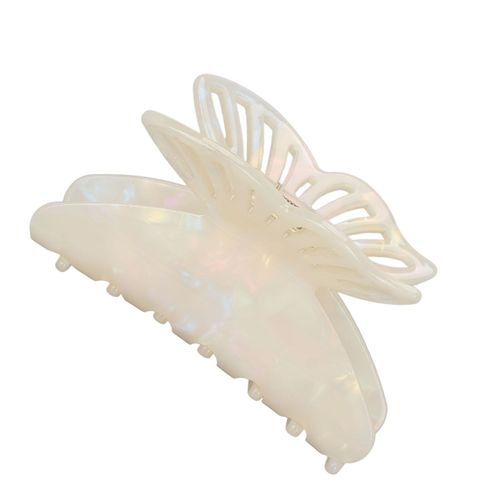Pinces A Cheveux Papillon A Fixation Forte, Ideales Pour Cheveux Fins Et Epais, Blanches 