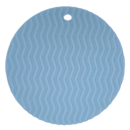 Tapis Chauffant Rond En Silicone Antiderapant De Qualite Alimentaire, Avec Trou De Suspension, Pour Salon De Beaute Et Maison, Bleu