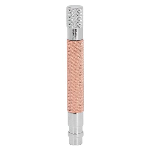 Rasoir A L'ancienne Avec Manche En Alliage De Zinc, Outil De Rasage Retro A Long Manche Pour Hommes, Salon De Coiffure, Cuivre