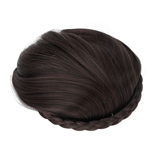 Perruque Synthetique Tendance A Frange Haute Temperature Pour Femme, Postiche A Porter Au Quotidien, Marron Et Noir