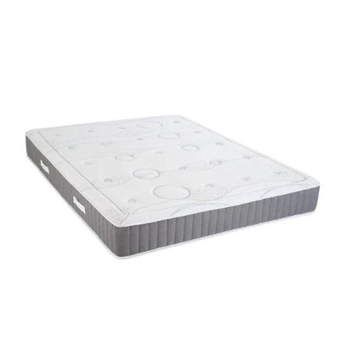 Matelas de lit double adulte dim. 190L x 140l cm ép. 15 cm - matelas ferme mousse à mémoire de forme - PES blanc