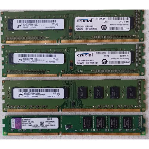 lot de 4 barrettes RAM 4 Go (donc 16 Go)